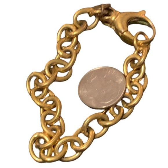 Elegant Milor Italy Bronze Gold Chunky Rolo Link Chain Bracelet - Picture 5 of 10